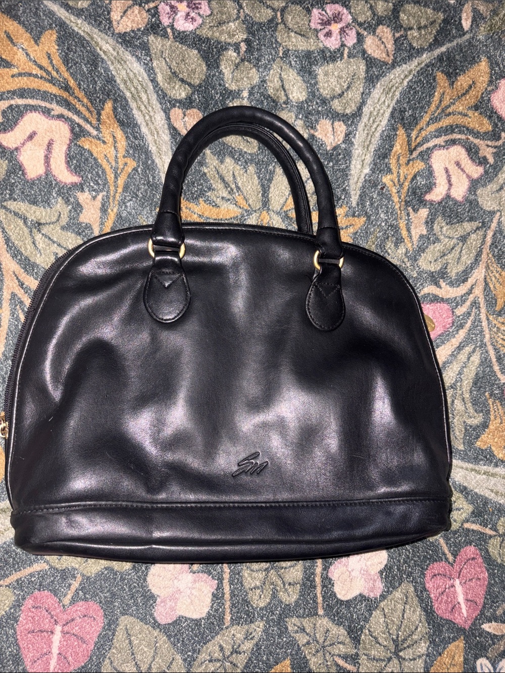 Stone Mountain Accessories Black Leather Satchel Handbag